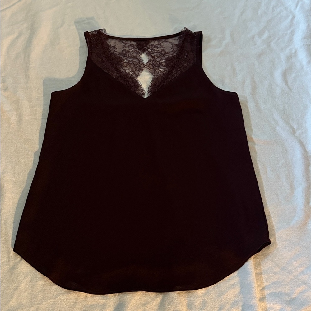 Express Burgundy Lace Trim Top